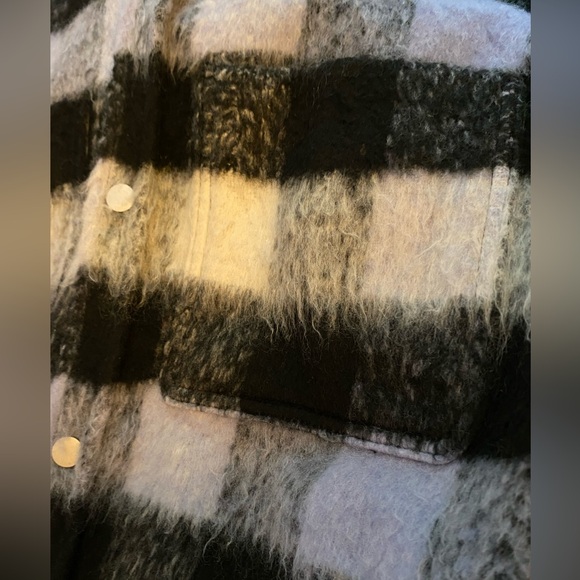 Zara Man black/Blue Checked Relaxed Fit Overshirt. Size L. - Picture 7 of 10